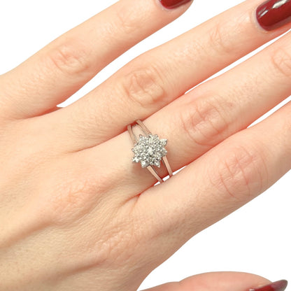 Bague Réversible Vintage - Or Blanc 585 Rubis & Diamants