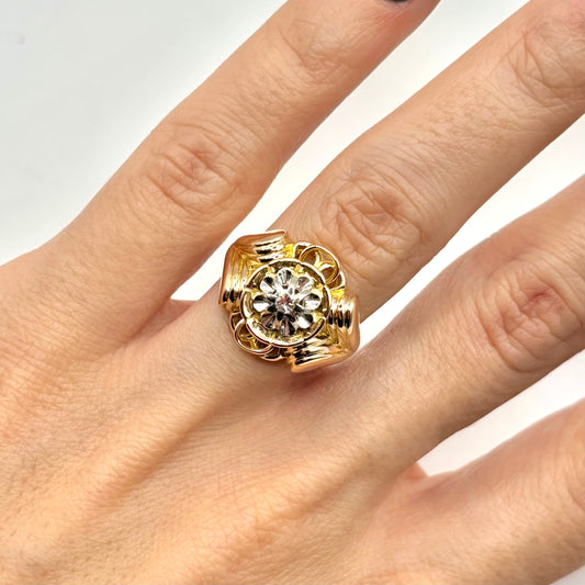 Bague Vintage - Or Jaune 750 & Diamants