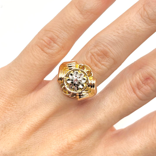 Bague Vintage - Or Jaune 750 & Diamants