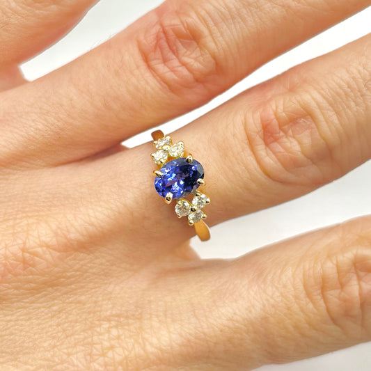 Bague Nausicaä Médium - Or Jaune 750 Tanzanite & Diamants