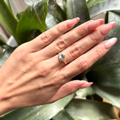 Bague Nausicaä Medium - Or Jaune 750 Aigue-Marine & Diamants