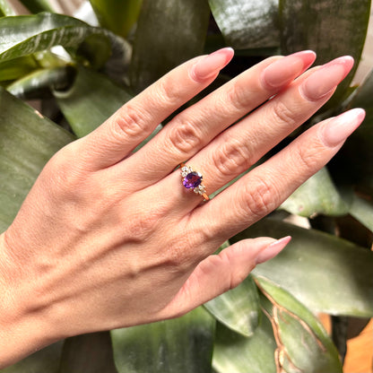 Bague Nausicaä Médium - Or Jaune 750 Améthyste & Diamants