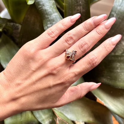 Bague Princesse Vintage - Or Jaune 750 Rubis & Diamants