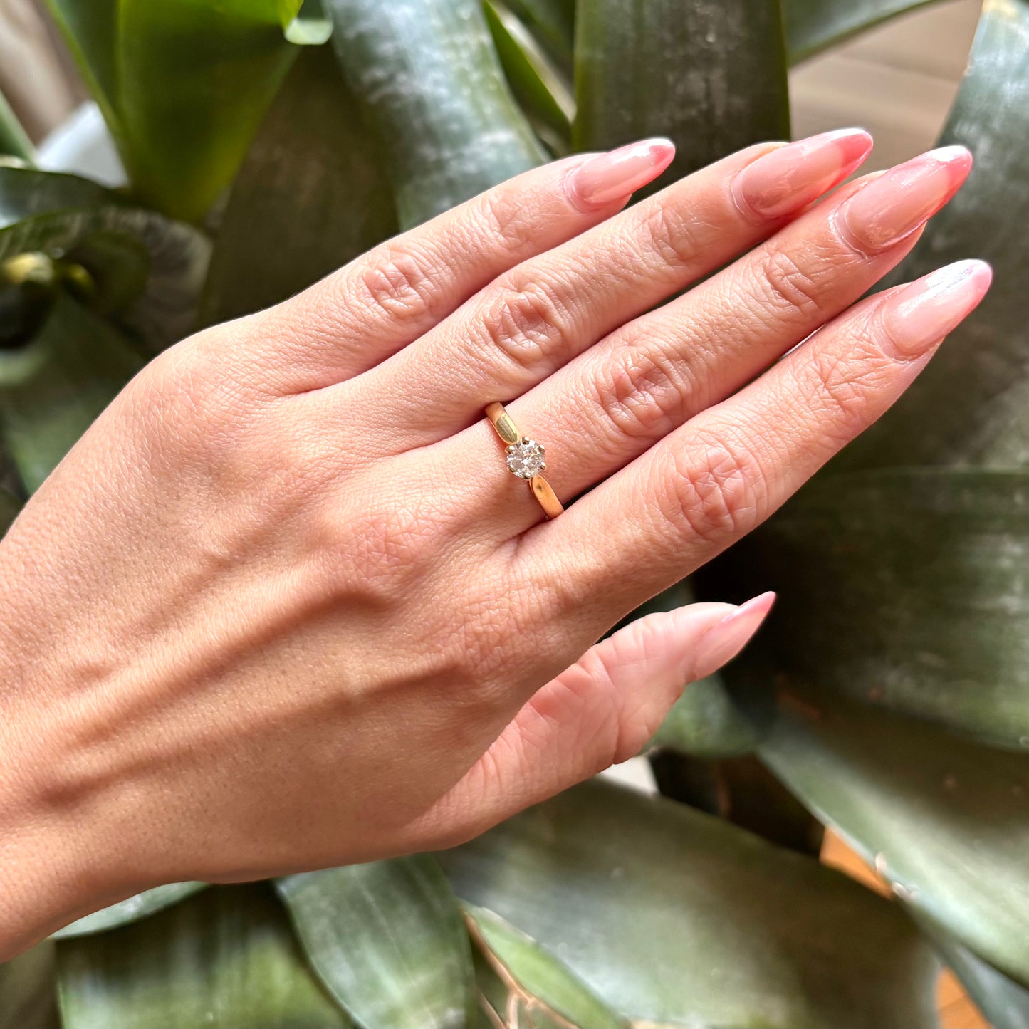 Bague Solitaire - Or Jaune 750 & Diamant