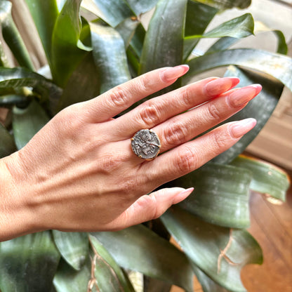 Bague Pièce - Or Jaune 750 & Pièce Argent Denier Valeria