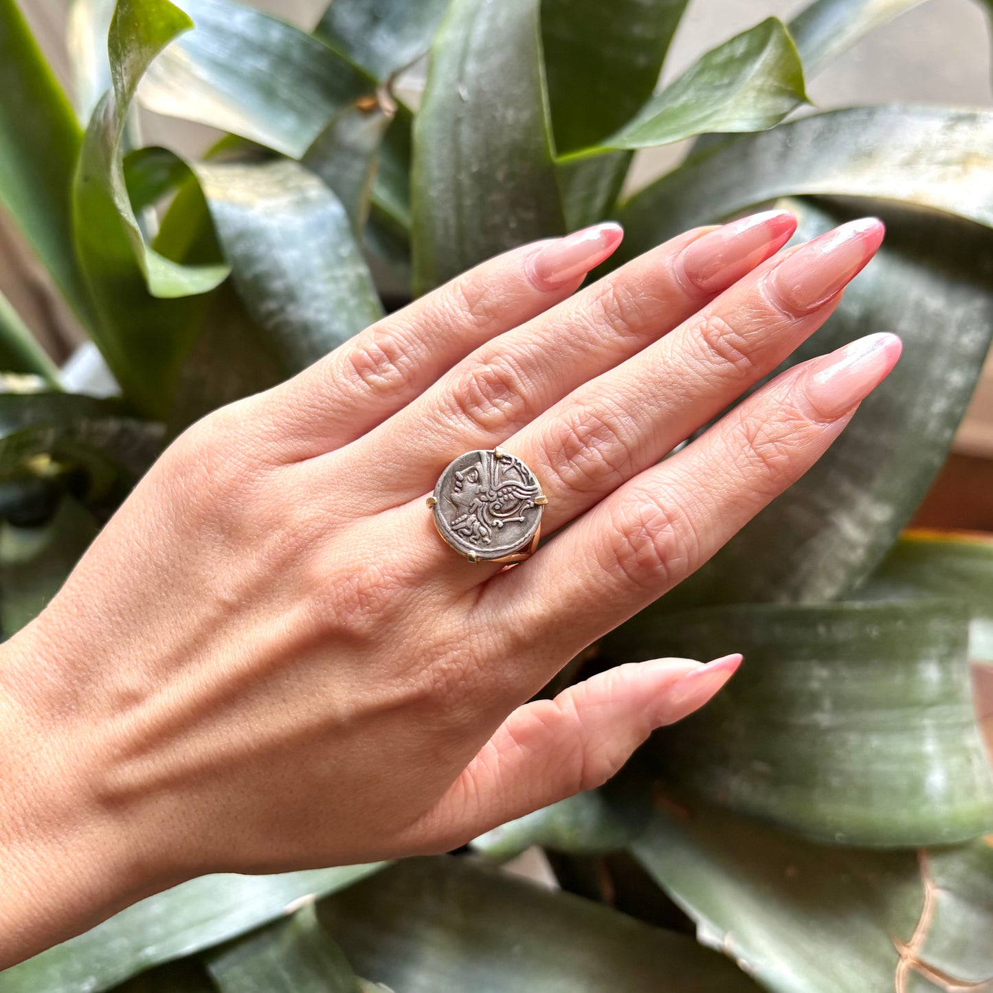 Bague Pièce - Or Jaune 750 & Pièce Argent Denier Coelia