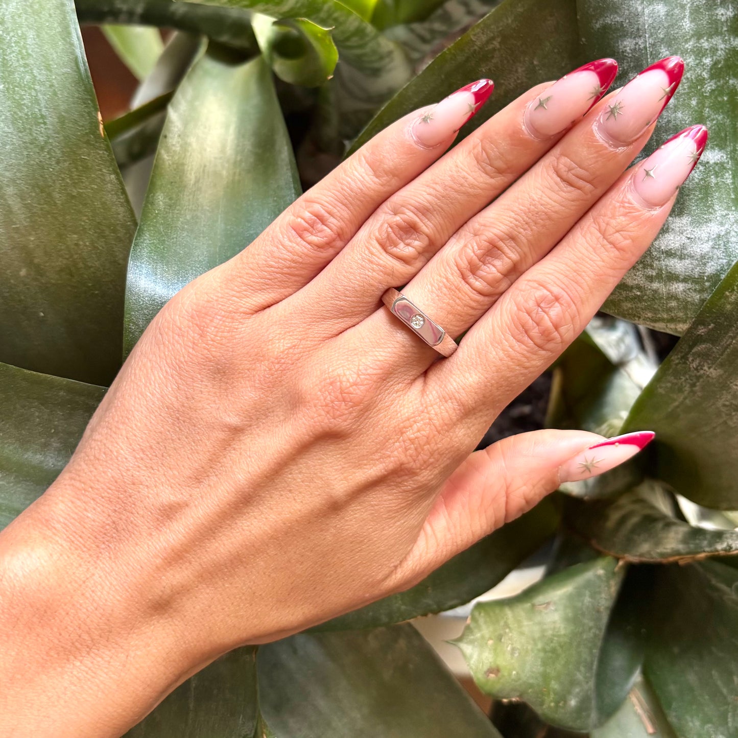 Bague Chevalière - Or Blanc 750 & Diamant