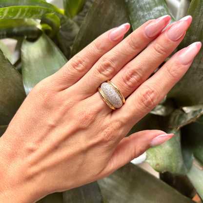 Bague Jonc Pavée - Or Jaune 750 & Diamants