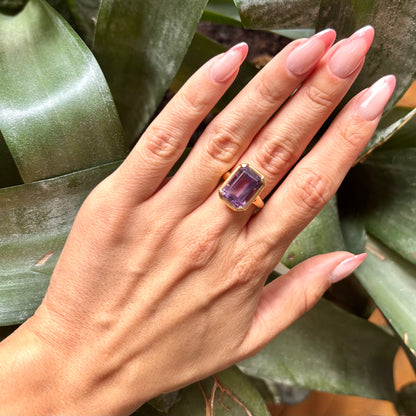 Bague Cocktail - Or Jaune 750 & Améthyste