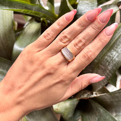 Bague Jonc Pavée - Or Jaune 750 & Diamants