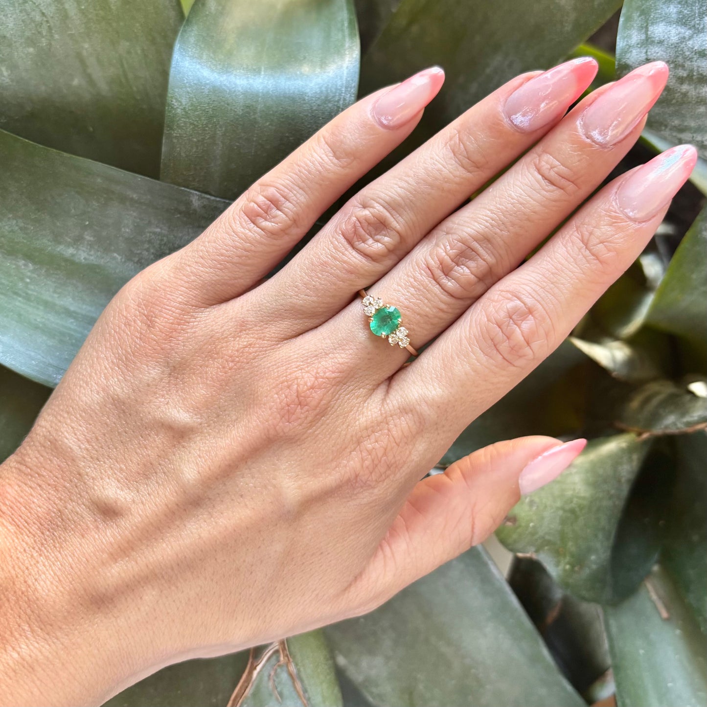 Bague Nausicaä Mini - Or Jaune 750 Émeraude & Diamants