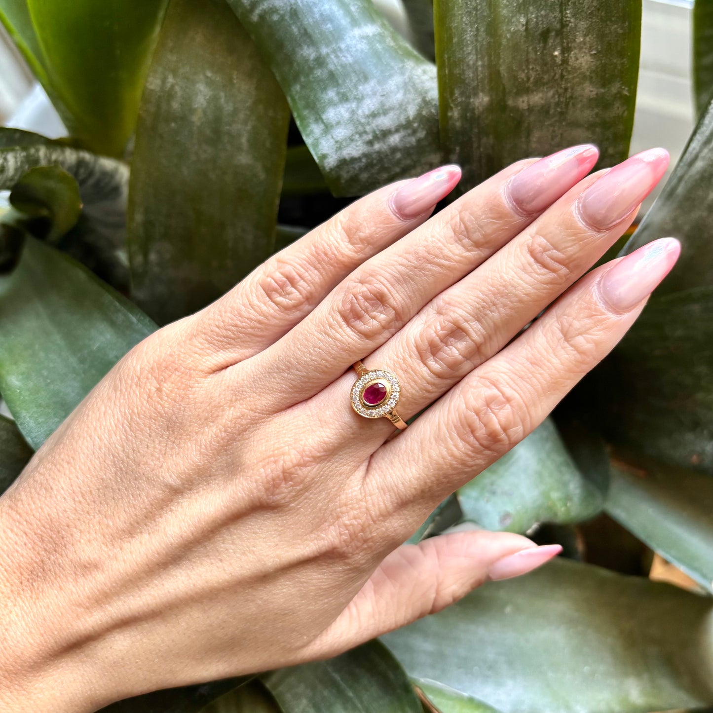 Bague Marguerite - Or Jaune 750 Rubis & Diamants