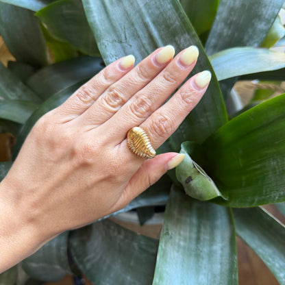 Bague Jonc Godrons - Or Jaune 750