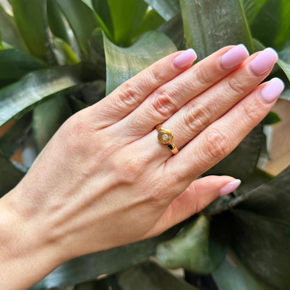 Bague Solitaire - Or Jaune 750 & Diamant