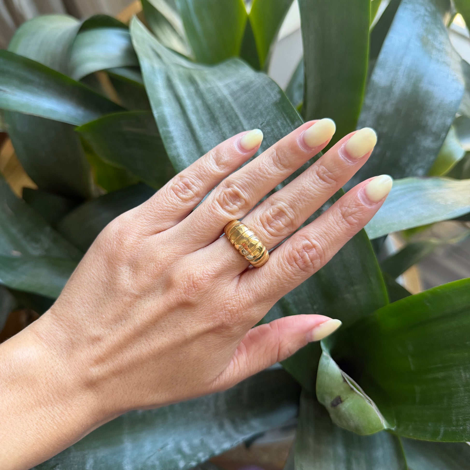 Bague Jonc Godrons - Or Jaune 750