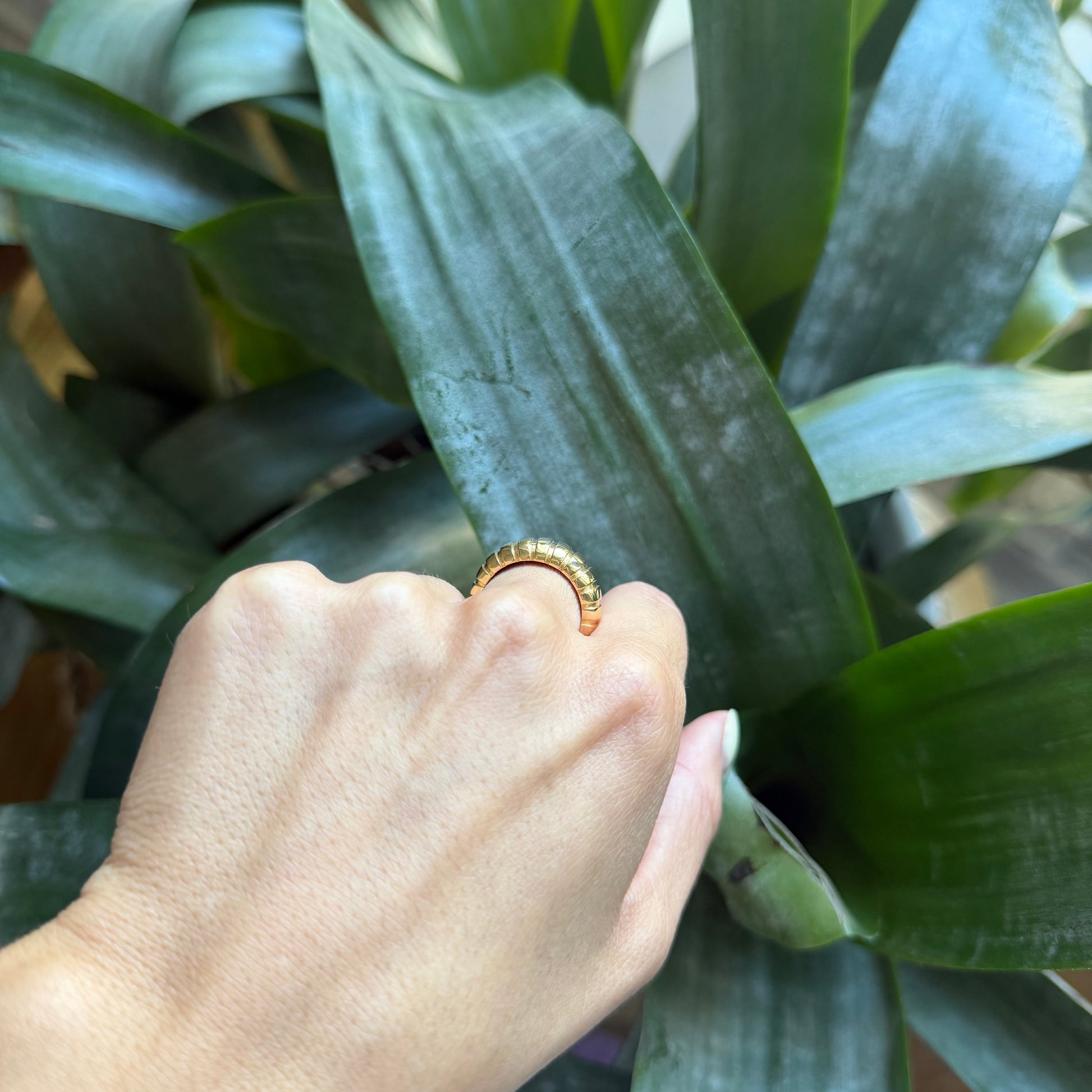 Bague Jonc Godrons - Or Jaune 750