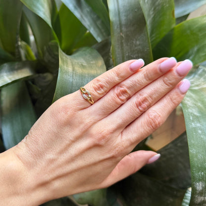 Bague Noeud - Or Jaune/Blanc 750