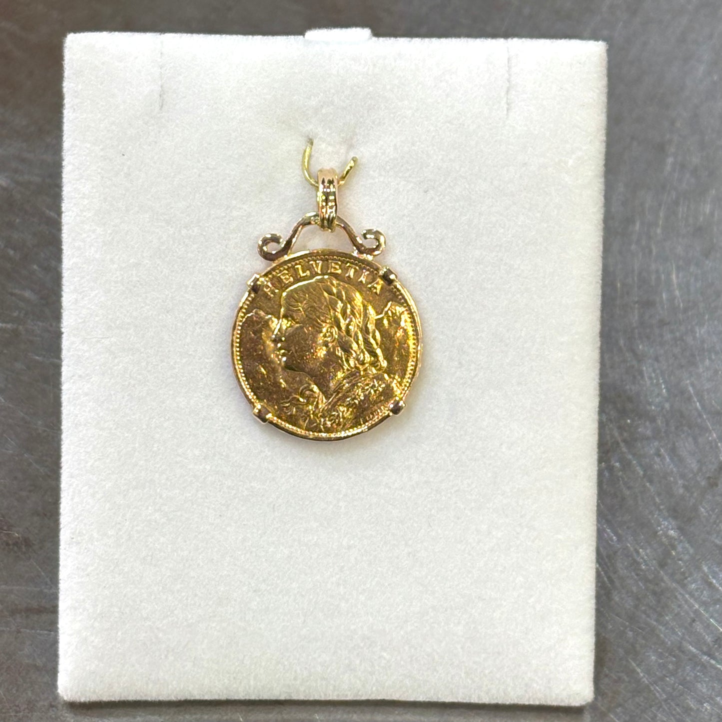 Pendentif Pièce - Or Jaune 750 & Pièce 20 Francs Suisse