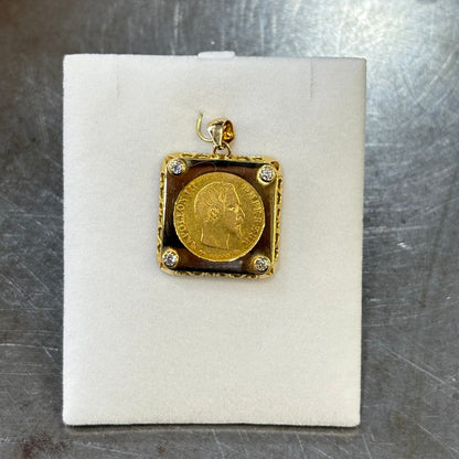 Pendentif Pièce - Or Jaune 750 & Pièce 10 Francs Napoléon