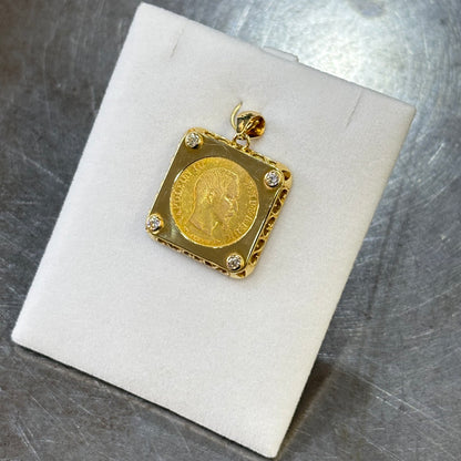 Pendentif Pièce - Or Jaune 750 & Pièce 10 Francs Napoléon