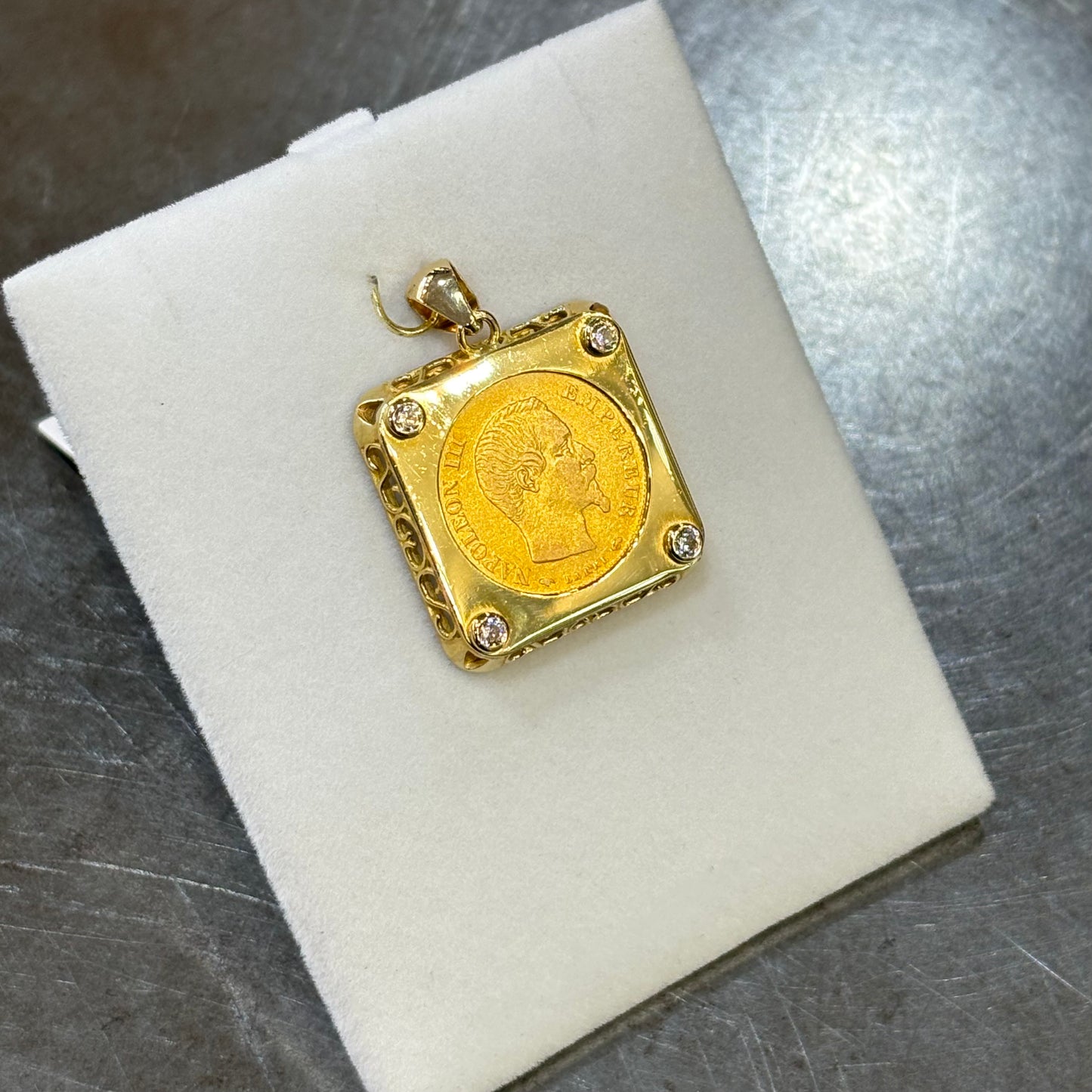 Pendentif Pièce - Or Jaune 750 & Pièce 10 Francs Napoléon