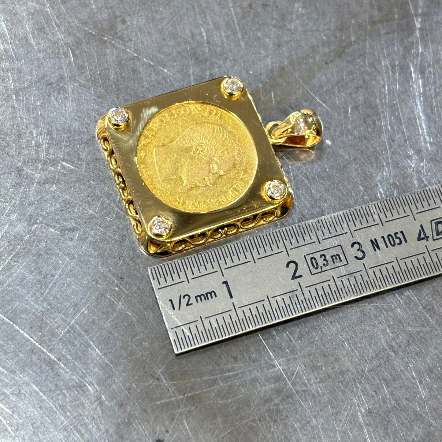 Pendentif Pièce - Or Jaune 750 & Pièce 10 Francs Napoléon