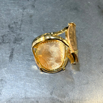 Bague Pièces - Or Jaune 750 & Pièces 10 Francs Napoléon/Marianne