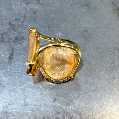 Bague Pièces - Or Jaune 750 & Pièces 10 Francs Napoléon/Marianne