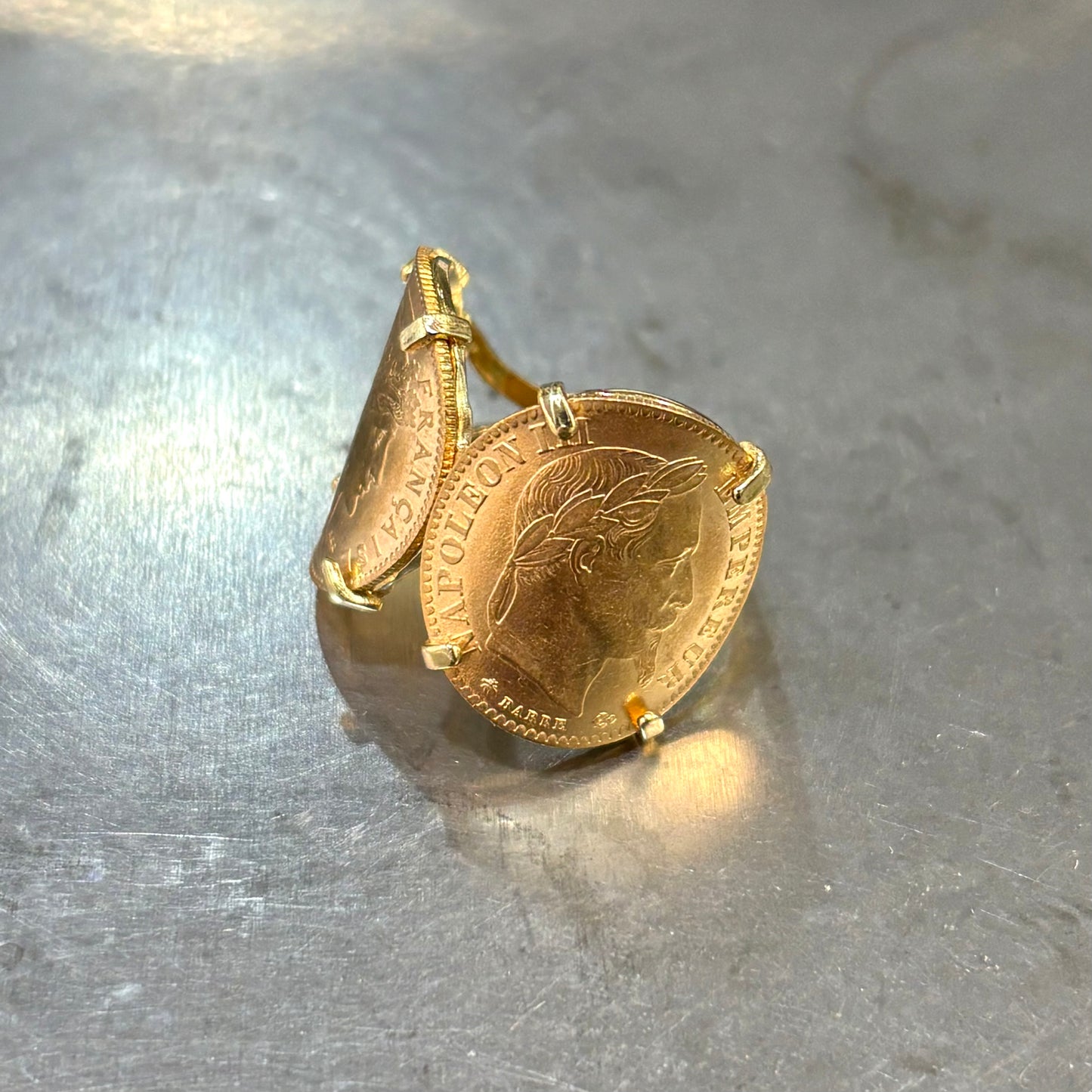 Bague Pièces - Or Jaune 750 & Pièces 10 Francs Napoléon/Marianne