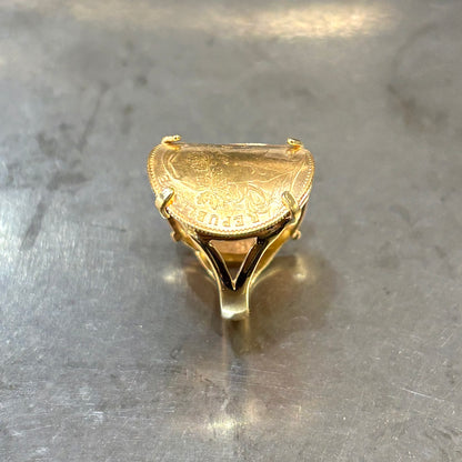 Bague Pièces - Or Jaune 750 & Pièces 10 Francs Napoléon/Marianne