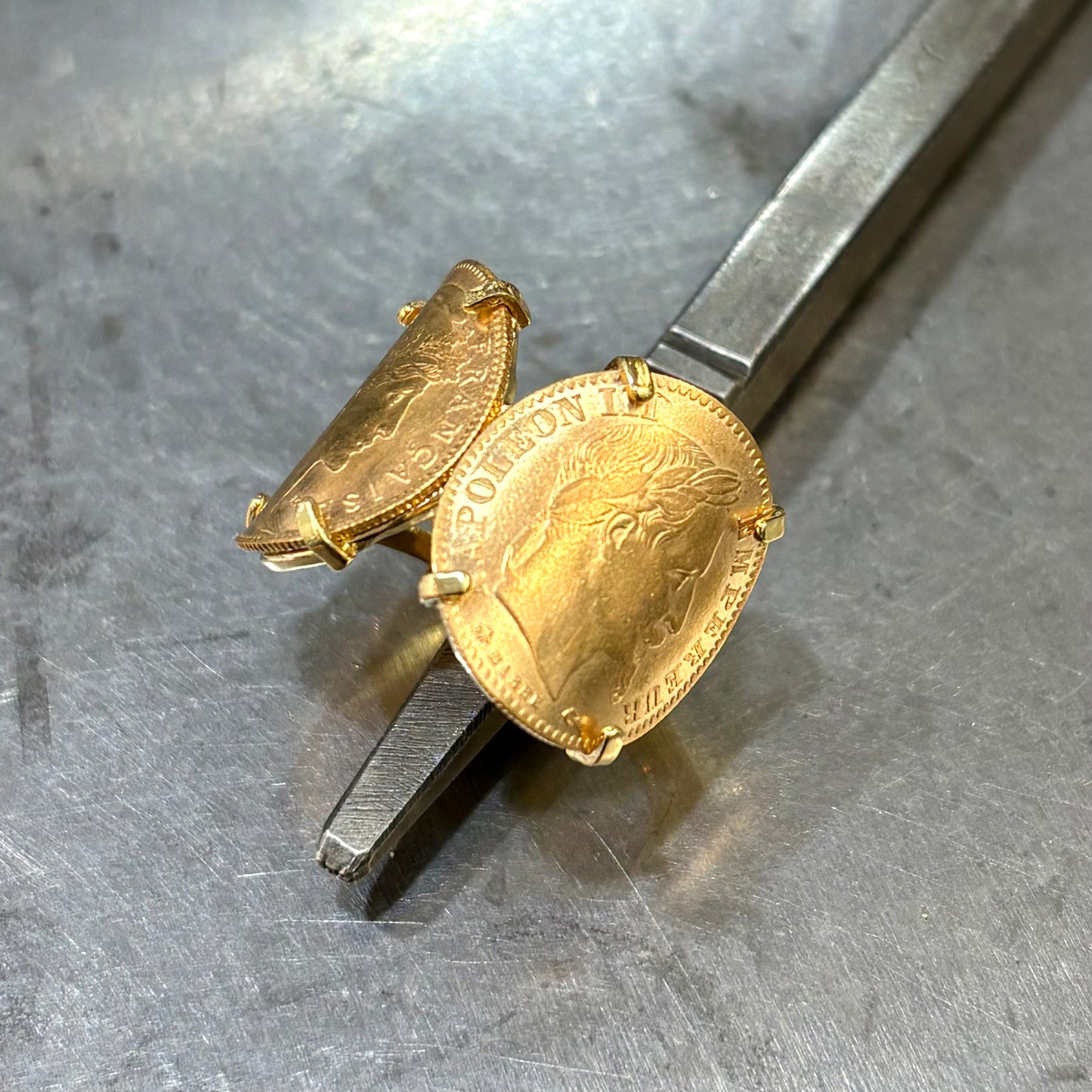 Bague Pièces - Or Jaune 750 & Pièces 10 Francs Napoléon/Marianne