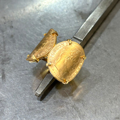 Bague Pièces - Or Jaune 750 & Pièces 10 Francs Napoléon/Marianne