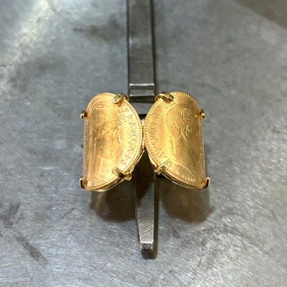 Bague Pièces - Or Jaune 750 & Pièces 10 Francs Napoléon/Marianne