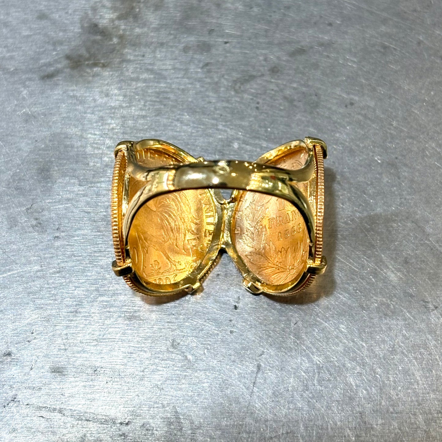 Bague Pièces - Or Jaune 750 & Pièces 10 Francs Napoléon/Marianne