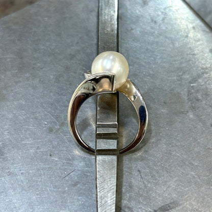 Bague Tourbillon - Or Blanc 750 & Perles