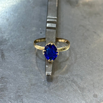 Bague Vintage - Or Jaune 750 & Saphir de Verneuil