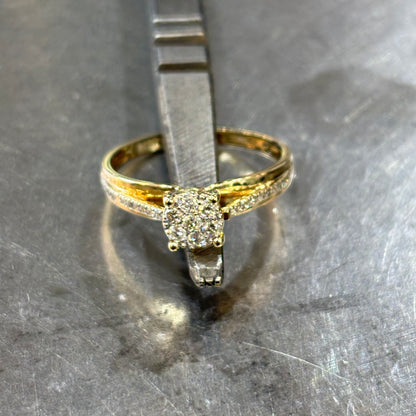 Bague Solitaire - Or Jaune 375 & Diamants