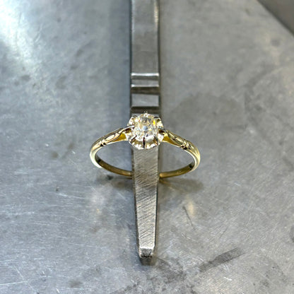 Bague Solitaire Vintage - Or Jaune 750 & Diamant