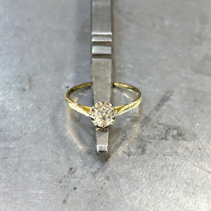 Bague Solitaire Vintage - Or Jaune 750 & Diamant
