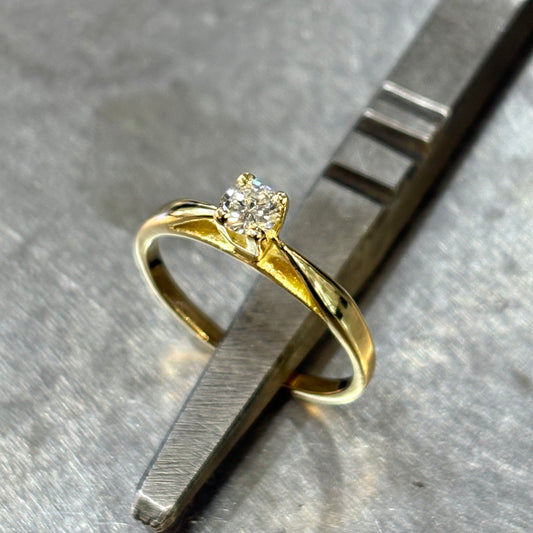 Bague Solitaire - Or Jaune 750 & Diamant