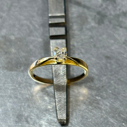 Bague Solitaire - Or Jaune 750 & Diamant