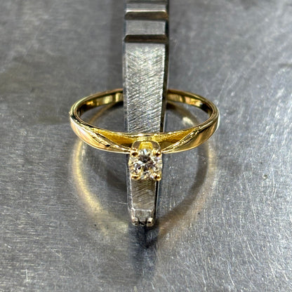 Bague Solitaire - Or Jaune 750 & Diamant