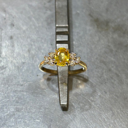 Bague Nausicaä Médium - Or Jaune 750 Saphir Jaune & Diamants