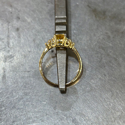 Bague Nausicaä Médium - Or Jaune 750 Saphir Jaune & Diamants