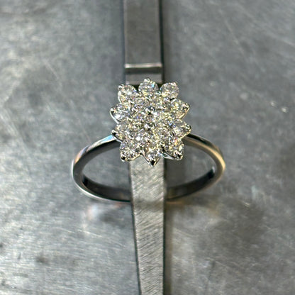 Bague Marguerite - Or Blanc 750 & Diamants