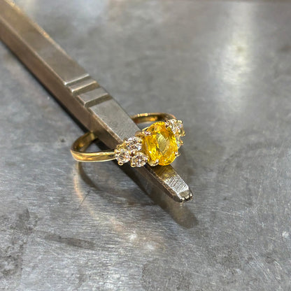 Bague Nausicaä Médium - Or Jaune 750 Saphir Jaune & Diamants