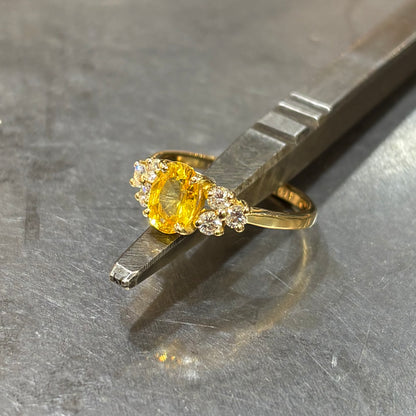 Bague Nausicaä Médium - Or Jaune 750 Saphir Jaune & Diamants