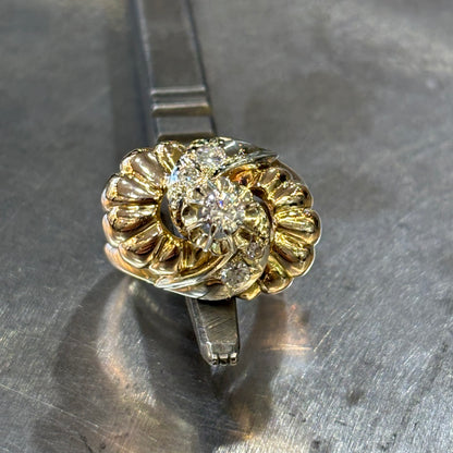 Bague Vintage Art Déco - Or Jaune 750 & Diamants