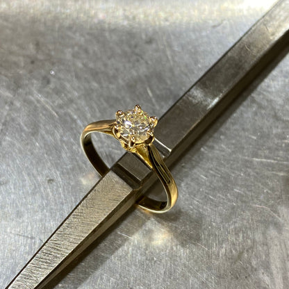 Bague Solitaire - Or Jaune 750 & Diamant Création Fremont