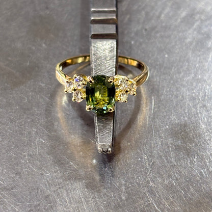 Bague Nausicaä - Or Jaune 750 Saphir Vert & Diamants